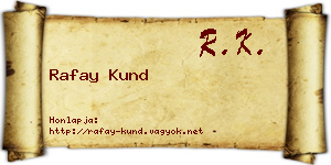 Rafay Kund névjegykártya